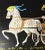 Mid-Century Modern Hand Painted Horse Drawn Carriage Black Metal Tray by Clement For Sale - Image 3 of 7