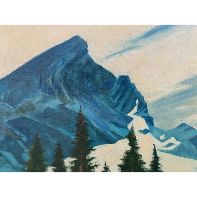 Adalbert Von Wex, Skiers in Garmisch, Early 20th Century, Oil on Canvas For Sale - Image 5 of 14