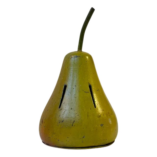 Bauhaus Pear Potpourri Jar in Lacquered Steel, 1920s For Sale