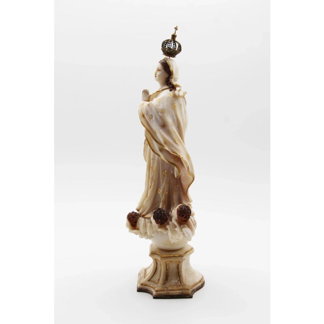Origin: Italian. Material: Golden Silver, Alabaster, and wood on the base. Circa: 18th Century. Note: Marked M on the...