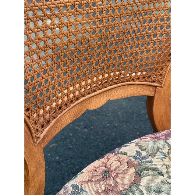 White Wood Furniture Cane Back Farmhouse Chairs - Set of 4 For Sale - Image 9 of 12