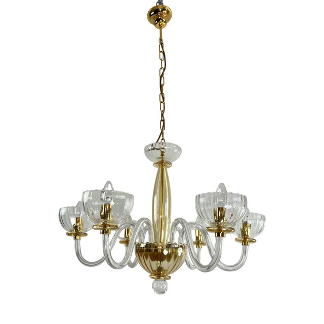 Vintage Murano Glass Chandelier, 1980s For Sale