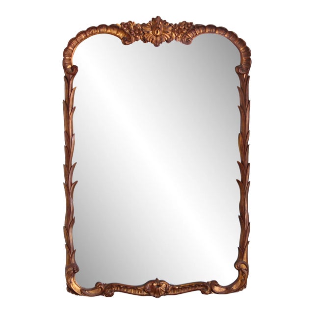 Hollywood Regency Gilded Mirror For Sale