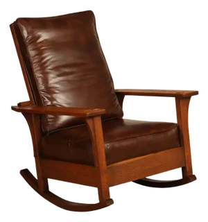 Antique L & JG Stickley Mission Oak Morris Rocker