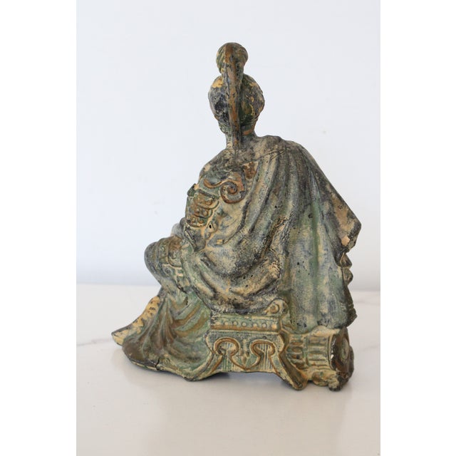 Green Late 19thC. Victorian Mantel Clock Figurine Fragment For Sale - Image 8 of 8