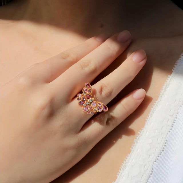 14K Yellow Gold Natural Sapphire｜Pink｜Pear｜Eye Clean Pink Sapphire CTW: 2.80 Natural Diamond Grade: G Color｜VS Clarity...