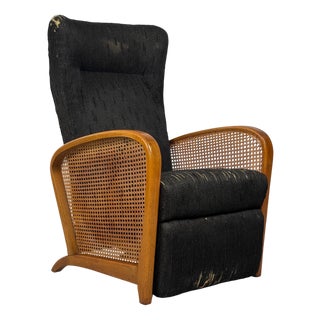 Rattan Side Recliner Chair, 1960s For Sale