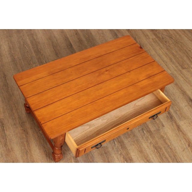 English Traditional Style Pine One-Drawer Coffee Table For Sale - Image 9 of 12