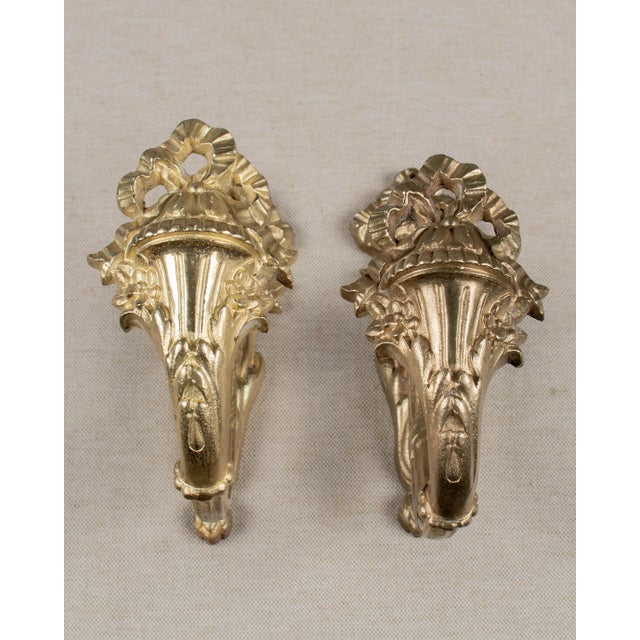 19th Century Louis XV Style Cast Bronze Curtain Tiebacks Pair For Sale - Image 5 of 8