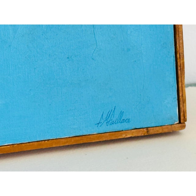 Wood Vintage 1960s Multi-Colored Abstract Oil Painting by Frederic M. Faillace For Sale - Image 7 of 9