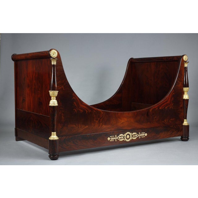 Large Empire Mahogany Boat Bed, 1800s For Sale - Image 12 of 15