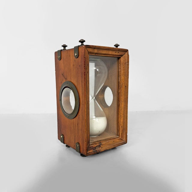Antique Italian Victorian Wood and Glass Hourglass, 1850s For Sale - Image 6 of 16