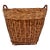 Vintage Handwoven Chinese Split Reed Tortiseshell Bamboo and Rattan Large Gathering Basket For Sale