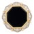 14k Yellow Gold Black Onyx Halo Diamond Cocktail Ring Size 6 For Sale