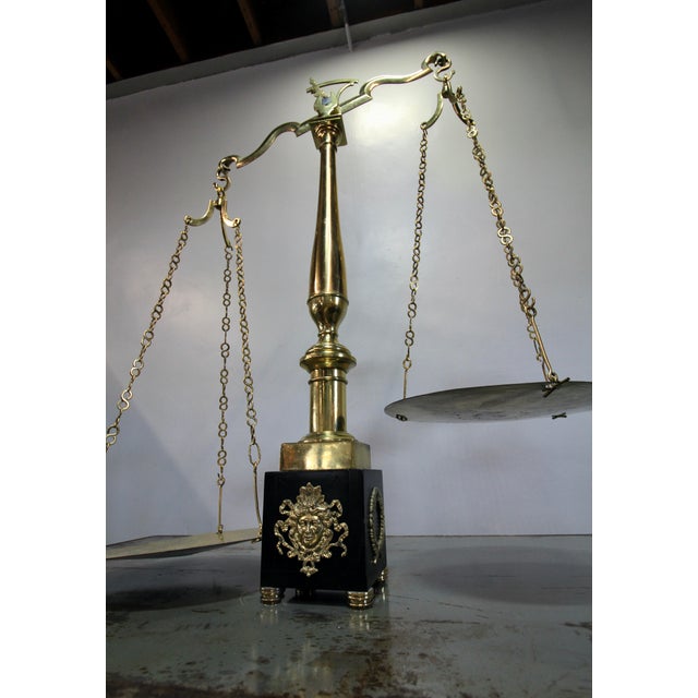Late 19th Century Large 19th Century Antique Brass Scale For Sale - Image 5 of 9