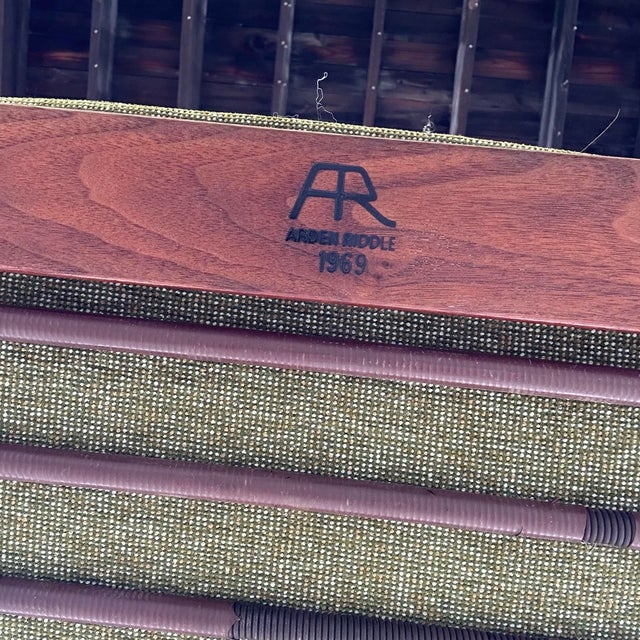 1969 Studio Made Arden Riddle Lounge Chair and Ottoman For Sale - Image 9 of 12