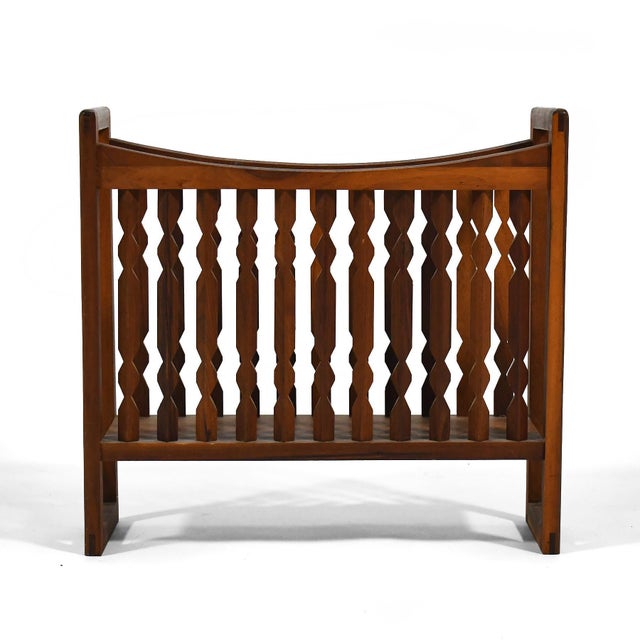 Mid-Century Modern Arthur Umanoff Walnut Magazine Rack For Sale - Image 3 of 10