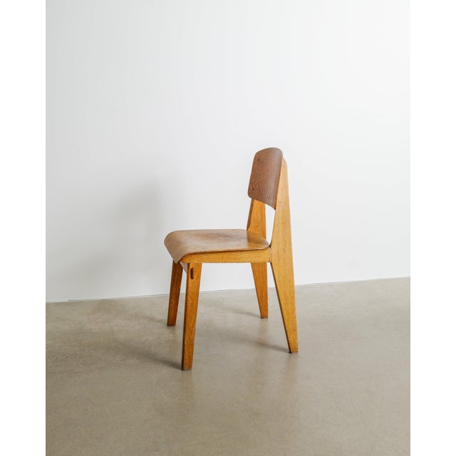 Early Mid-Century Modern French Wooden Tout Bois Wooden Dining Chair from Jean Prouvé, 1941 For Sale - Image 8 of 8
