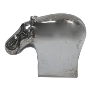 Vintage Silver Abstract Hippopotamus Figurine