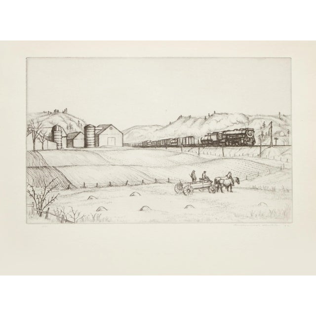 Farmhouse 1939 After Andrew Butler "New England Scene", First Edition Period Offset Lithograph For Sale - Image 3 of 9
