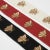 French Schumacher Hubert'S Bees Tape In Rouge & Gold For Sale - Image 3 of 4