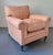 George Smith Full Scroll Arm Chair with looseback has down filled cushions and sits on turned mahogany legs with brass...