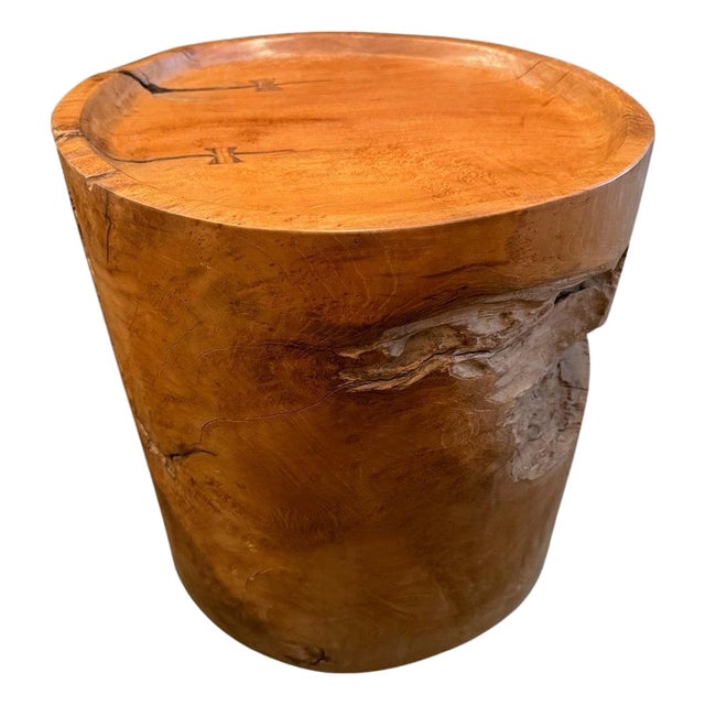 Andrianna Shamaris Large Sculptural Teak Wood Tray Side Table For Sale