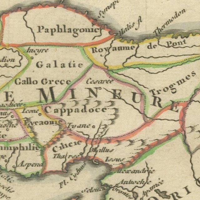 Paper Antique Map of Asia Minor by Pluche, 1765 For Sale - Image 7 of 12