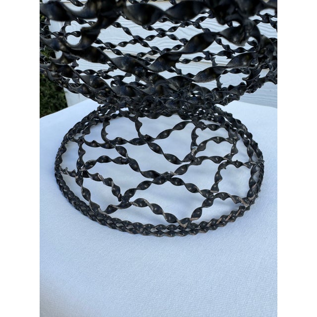 Charcoal Vintage Arts & Crafts Twisted Wire Pedestal Decorative Bowl For Sale - Image 8 of 8