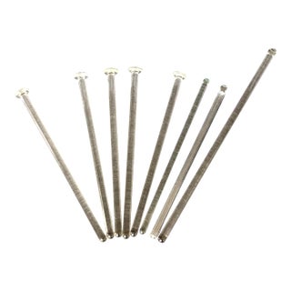 Vintage Glass Cocktail Drink Swizzle Stick Stirrers Set of 8 For Sale