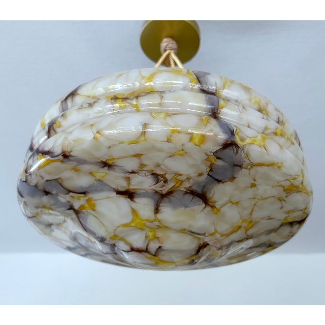 Art Deco Pendant Light in Amber Marble Glass, 1930s For Sale - Image 18 of 18