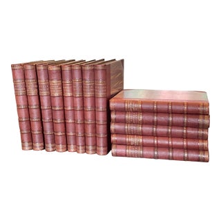 Late 1800’s 13 Volume Antique Leather Bound Set of the Works of Charles Dickens For Sale