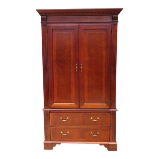 18th Century Collection Ethan Allen Mahogany Armoire For Sale