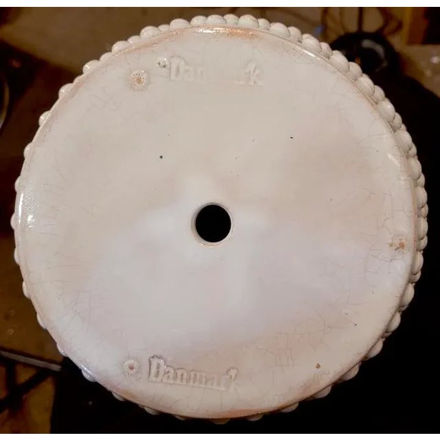 Pair of 1960s Hegnetslund Danish Ceramic Table Lamps With Textured Relief For Sale In Los Angeles - Image 6 of 8