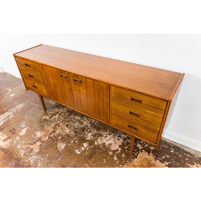 Wood Long Polish Walnut Sideboard, 1964 For Sale - Image 7 of 18