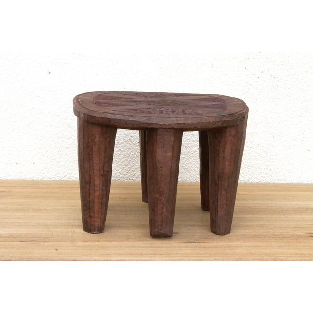 Small Carved Bida African Stool For Sale - Image 4 of 9