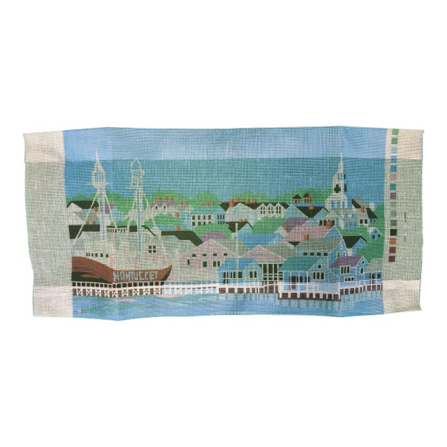 Erica Wilson Vintage Needlepoint Nantucket Harbor Kit 1988 Persian Wool (New) For Sale
