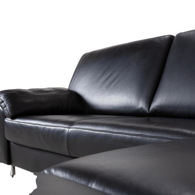 Concept Plus Corner Sofa in Black Leather from Ewald Schillig For Sale - Image 5 of 17