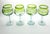 Mexican Set of 4 Lime Green Swirl Handblown Mexican Margarita, Water, Wine Glasses For Sale - Image 3 of 6