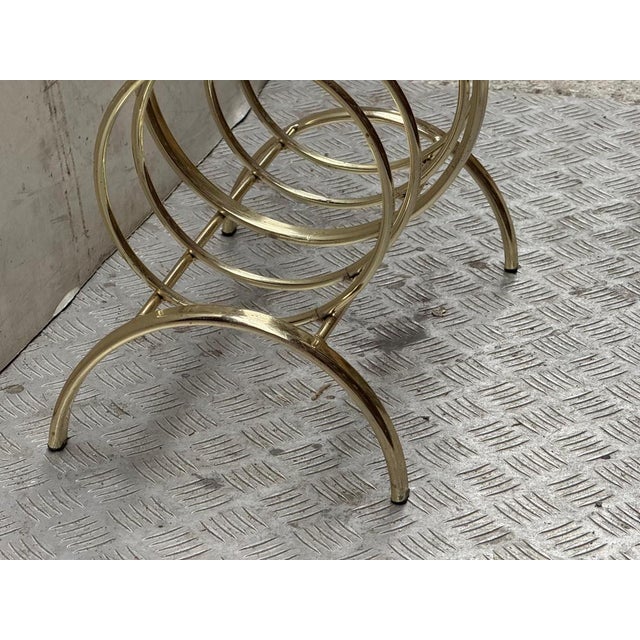 One of a kind Elegant golden mid century modern magazine holder, 1960´s in brass, Italian art deco style