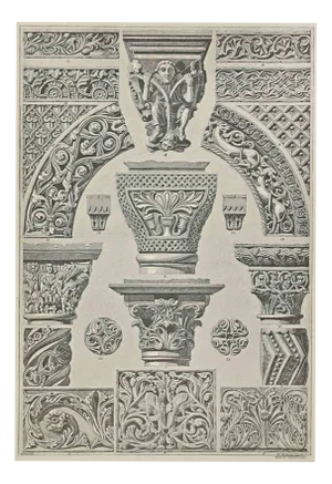 Karl Schaupert, Byzantine Architecture and Sculpture, Lithograph, 1898