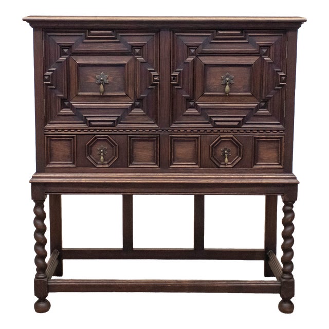 Spanish Renaissance Revival Cabinet, 1920s For Sale
