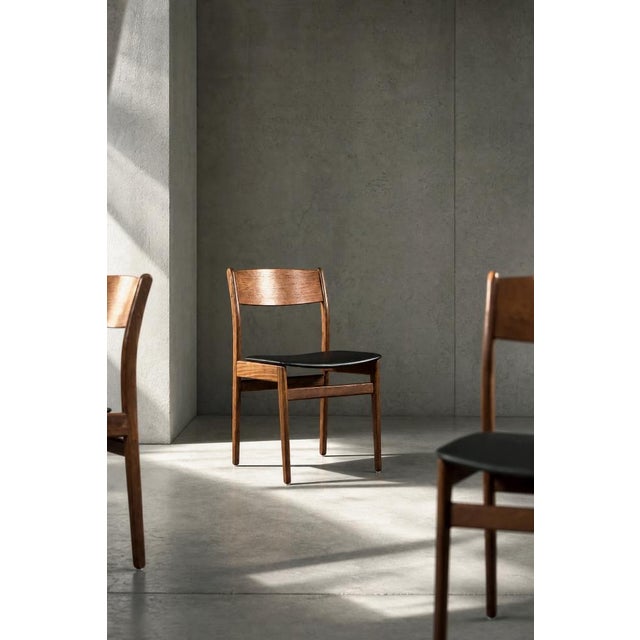 Mid-Century Modern Scandinavian Dining Chairs in Teak and Vinyl, 1960s, Set of 4 For Sale - Image 10 of 18