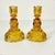 Art Deco Antique Art Deco Boho Chic Hollywood Regency Depression Era Amber Starbust Candle Holders - A Pair For Sale - Image 3 of 11