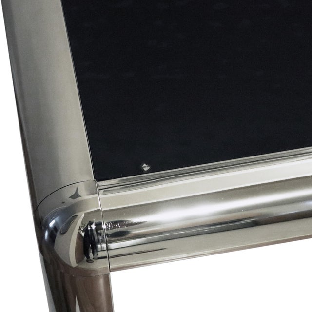 Pair of 1970s Chrome and Glass Side Tables For Sale - Image 9 of 9