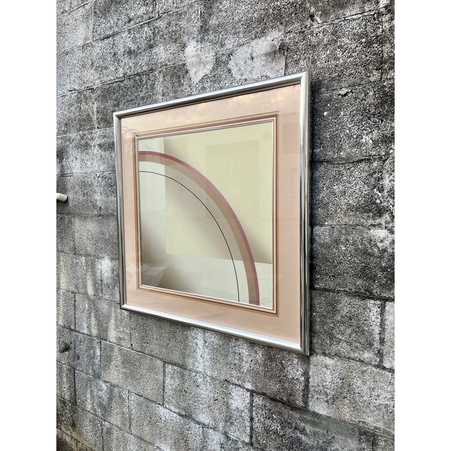Mid-Century Modern Abstract Artwork "Espacio 2" Framed and Igned by the Artitst. Circa 1970s For Sale In Miami - Image 6 of 17