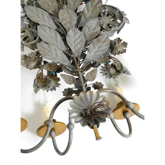 Vintage Hand-Painted and Gilded Metal Wall Lamp by Hans Möller, 1960s For Sale - Image 16 of 18