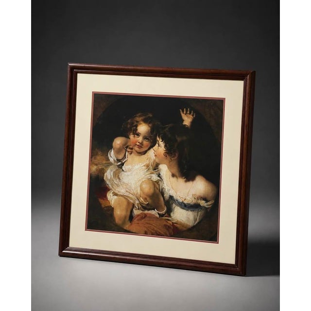 Traditional 1980s Classic Portrait-Style Framed Wall Art With Cream Mat, 32” X 32” For Sale - Image 3 of 4