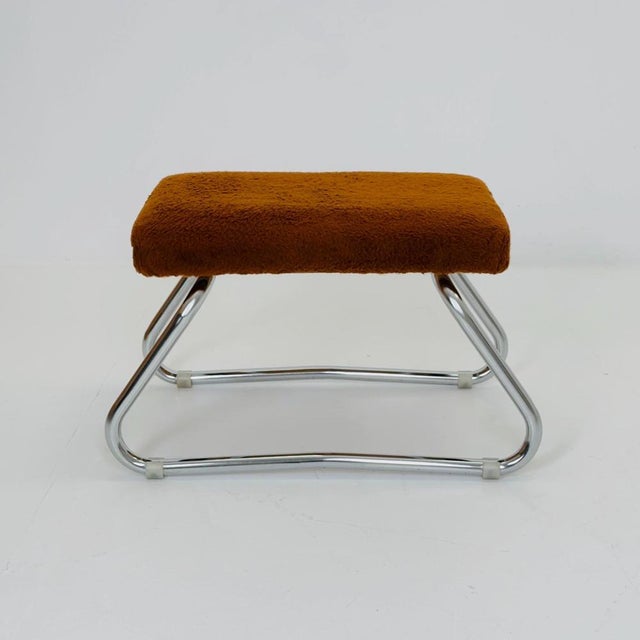 Mid-Century Modern Bauhaus Stool with Chrome Accents and Hidden Steps, 1960s For Sale - Image 5 of 11