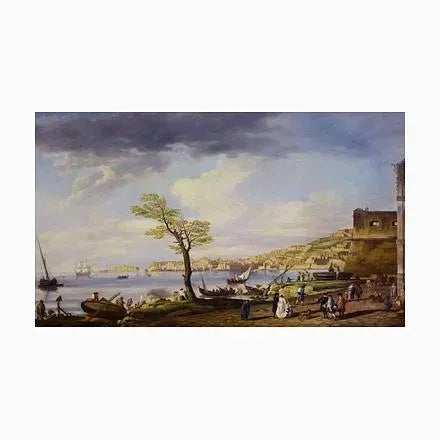 Giuseppe Pellegrini, View of the Bay of Naples, Oil on Canvas For Sale - Image 11 of 11
